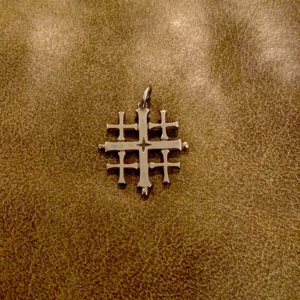 James Avery Jerusalem cross pendant in sterling. Good condition.